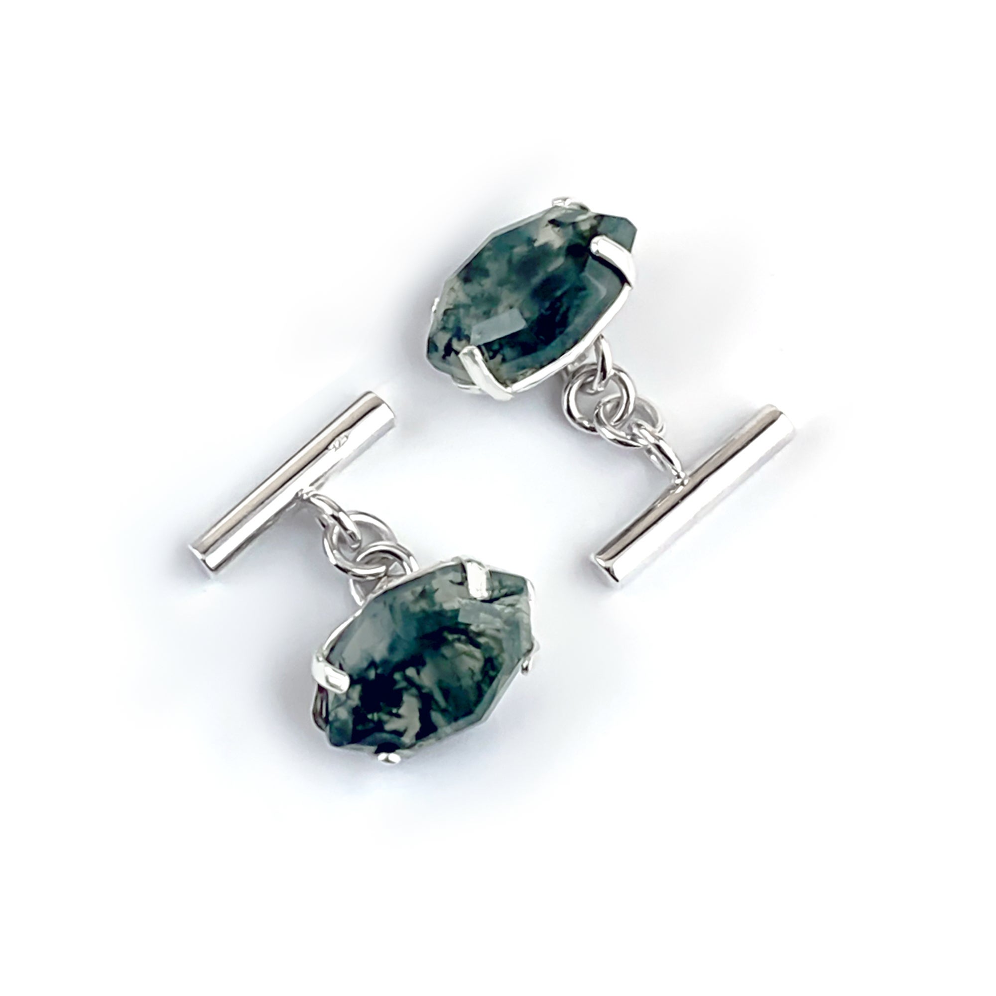 Top moss agate cufflinks